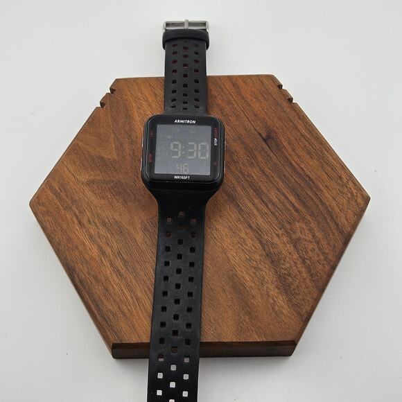 Armitron Men's Digital Sports Watch Black Square Running Workout Timer 40/8417 - Picture 4 of 7